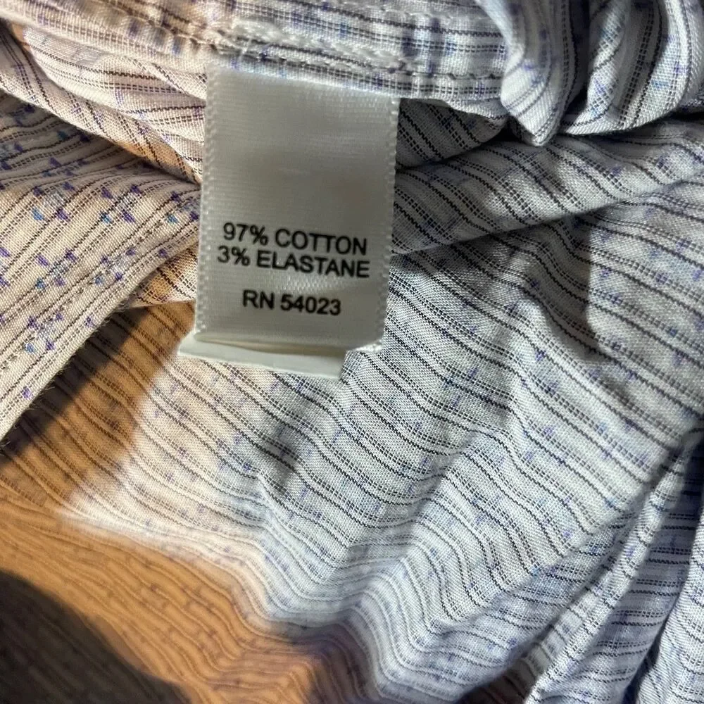 Banana Republic Shirt Slim Blue White Long Sleeve Button Up Cotton Men's Size M